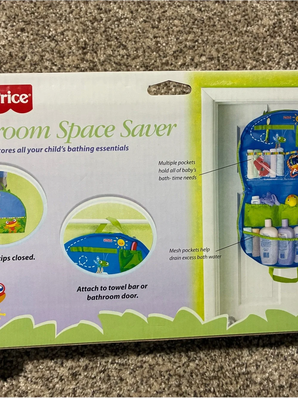 Fisher-Price Blue and Green Bath Organizer with Pockets